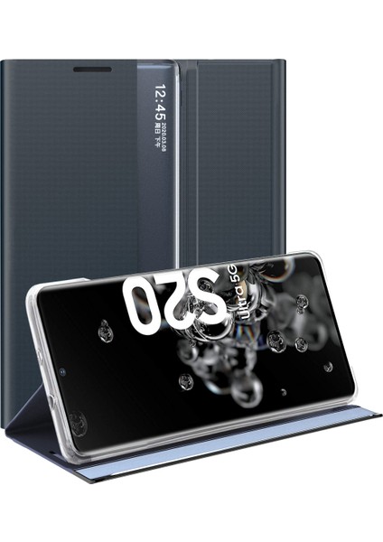 Samsung Galaxy S20 Ultra İçin İnce Flip Pu Deri Pencereli Standlı Kılıf (Yurt Dışından)