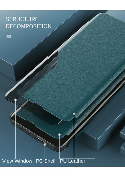Xiaomi Redmi Note 9s / 9 Pro / 9 Pro Max İçin Pu Deri Pencereli Flip Koruyucu Kılıf (Yurt Dışından)