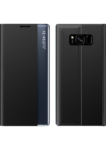 Samsung Galaxy S8 İçin İnce Flip Pu Deri Pencereli Standlı Kılıf (Yurt Dışından)