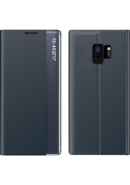 Samsung Galaxy S9 İçin İnce Flip Pu Deri Pencereli Standlı Kılıf (Yurt Dışından)