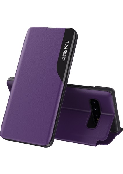 Samsung Galaxy S10 İçin Pu Deri Pencereli Flip Koruyucu Kılıf (Yurt Dışından)