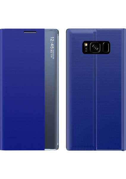 Samsung Galaxy S8 İçin İnce Flip Pu Deri Pencereli Standlı Kılıf (Yurt Dışından)