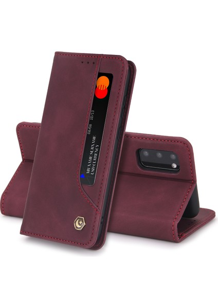 Samsung Galaxy S20 Fe / S20 Fe 5G İçin Retro Deri Manyetik ShockProof Tpu Flip Standlı Kılıf (Yurt Dışından)