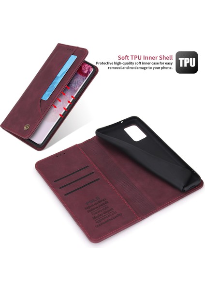 Samsung Galaxy S20 Fe / S20 Fe 5G İçin Retro Deri Manyetik ShockProof Tpu Flip Standlı Kılıf (Yurt Dışından)