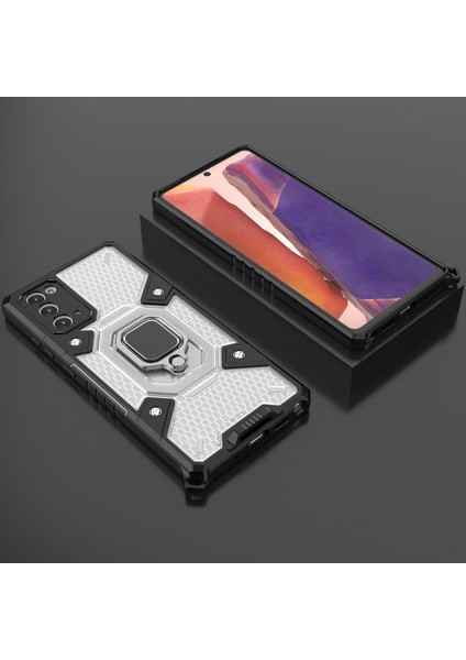 Samsung Galaxy Note 20 İçin Şeffaf Pc Tpu Bumper Antishock Korumalı Halkalı Standlı Kılıf (Yurt Dışından) modelleri