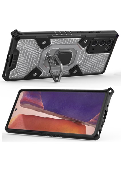 Samsung Galaxy Note 20 İçin Şeffaf Pc Tpu Bumper Antishock Korumalı Halkalı Standlı Kılıf (Yurt Dışından) fırsatları