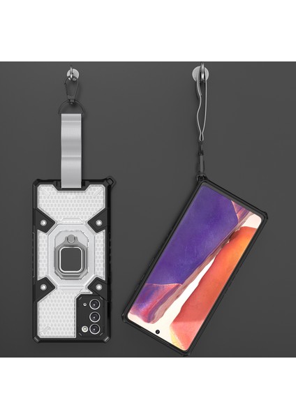 Samsung Galaxy Note 20 İçin Şeffaf Pc Tpu Bumper Antishock Korumalı Halkalı Standlı Kılıf (Yurt Dışından) indirimleri