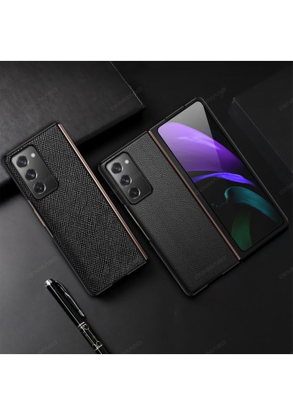 Samsung Galaxy Z Fold 2 5G İçin Flip Deri ShockProof Full Korumalı İnce Kılıf (Yurt Dışından)