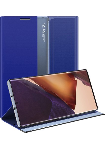 Eabhulie Samsung Galaxy Note 20 Ultra İçin İnce Flip Pu Deri Pencereli Standlı Kılıf (Yurt Dışından)