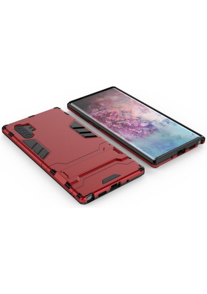 Samsung Galaxy Note 10 Plus / Note 10+ İçin Çift Katmanlı Tpu Pc Hibrit Korumalı Standlı Kılıf (Yurt Dışından)