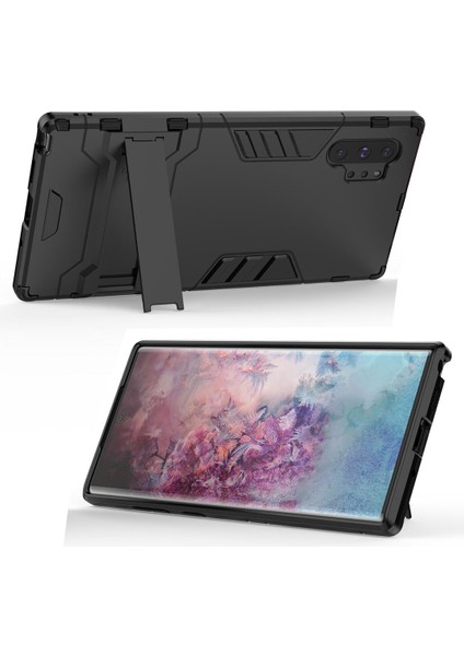 Samsung Galaxy Note 10 Plus / Note 10+ İçin Çift Katmanlı Tpu Pc Hibrit Korumalı Standlı Kılıf (Yurt Dışından)