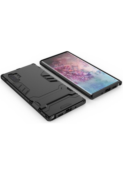 Samsung Galaxy Note 10 Plus / Note 10+ İçin Çift Katmanlı Tpu Pc Hibrit Korumalı Standlı Kılıf (Yurt Dışından)