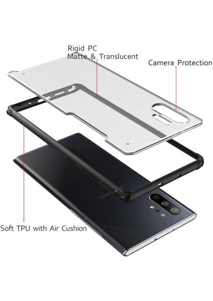 Samsung Galaxy Note 10 Plus / Note 10+ 5G İçin İnce Yarı Saydam Mat Pc Airbag Tpu Bumper Kılıf (Yurt Dışından)