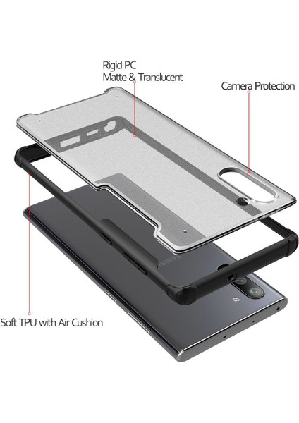 Samsung Galaxy Note 10 İçin İnce Yarı Saydam Mat Pc Airbag Tpu Bumper Kılıf (Yurt Dışından) fırsatları