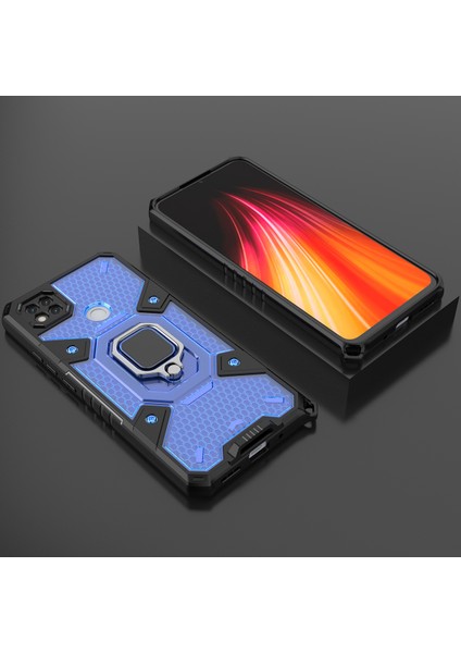 Xiaomi Redmi 9c İçin Şeffaf Pc Tpu Bumper Antishock Korumalı Halkalı Standlı Kılıf (Yurt Dışından)