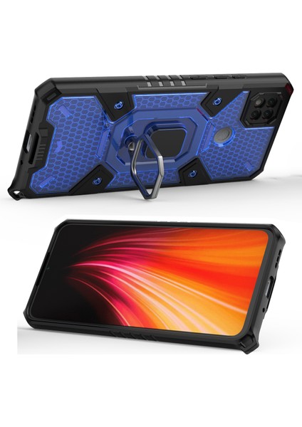 Xiaomi Redmi 9c İçin Şeffaf Pc Tpu Bumper Antishock Korumalı Halkalı Standlı Kılıf (Yurt Dışından)