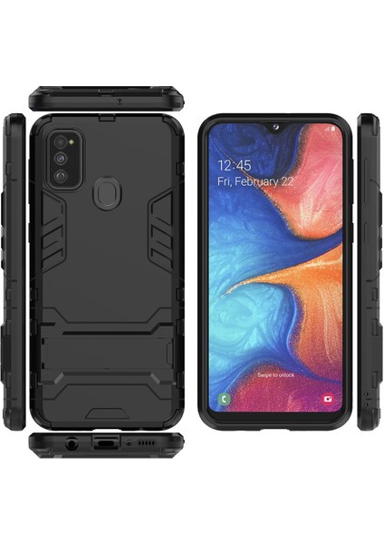 Samsung Galaxy M30S İçin Çift Katmanlı Tpu Pc Hibrit Korumalı Standlı Kılıf (Yurt Dışından)
