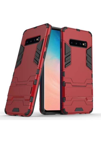 Samsung Galaxy S10 İçin Çift Katmanlı Tpu Pc Hibrit Korumalı Standlı Kılıf (Yurt Dışından)
