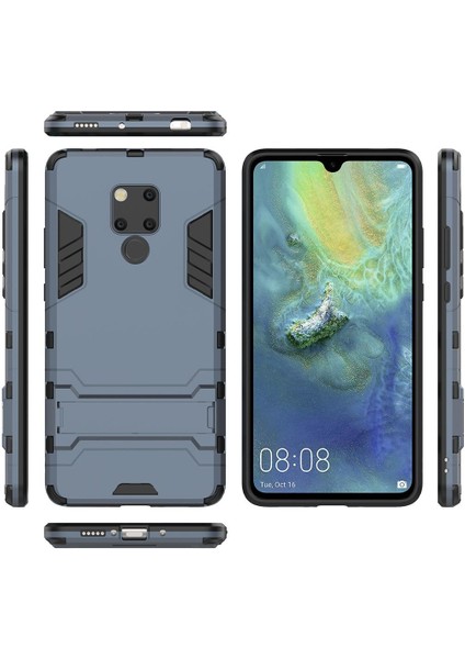 Huawei Mate 20 İçin Çift Katmanlı Tpu Pc Hibrit Korumalı Standlı Kılıf (Yurt Dışından)