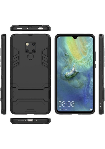 Huawei Mate 20 İçin Çift Katmanlı Tpu Pc Hibrit Korumalı Standlı Kılıf (Yurt Dışından)