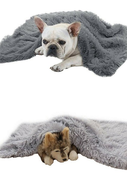 Peluş Kedi-Köpek Yatağı Battaniyesi Evcil Kedi Minderi Yuvası Evi Kulübesi Matı Örtüsü 60 x 90 cm