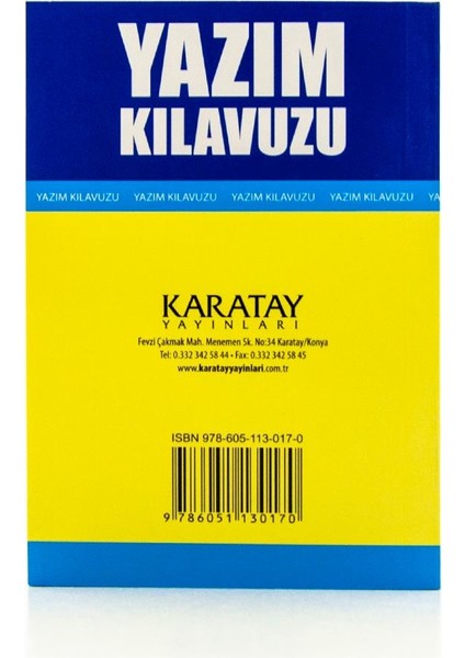 Yazım ( Imla) Kılavuzu, Karatay Yayınları Sözlükleri, 2. Hamur, 10X14CM, Karton Kapak modelleri