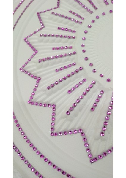 Yeditepe Osmanlı Taşlı Başak Desenli Stropiyer Tavan Göbeği - 40 cm - Pembe
