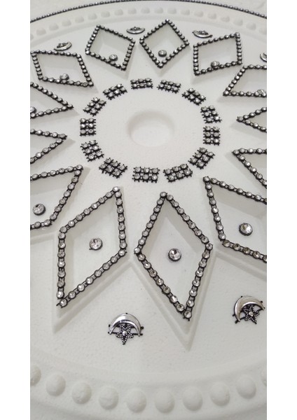 Yeditepe Osmanlı Taşlı Versace Desenli Stropiyer Tavan Göbeği - 40 cm - Siyah modelleri