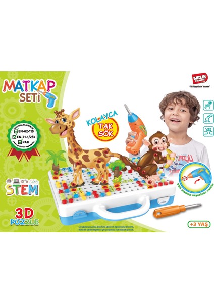 Birlik Oyuncak Eğitici Matkaplı Creative Puzzle 340 Parça 3D STEM