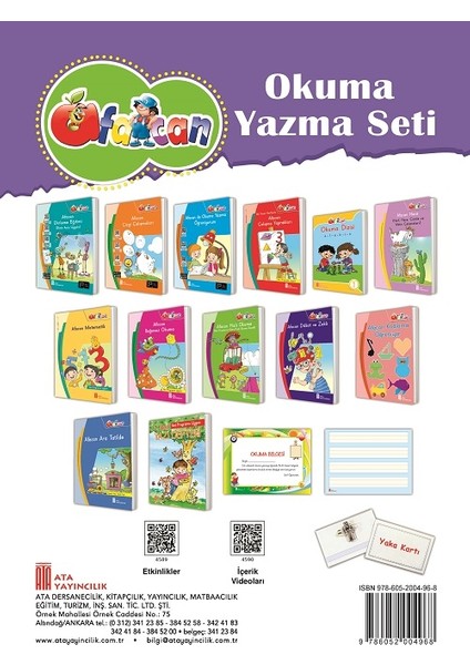 Ata Yayıncılık 1. Sınıf Afacan Okuma Yazma Seti