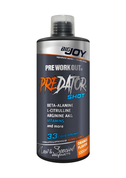 Bigjoy Sports Predator Shot Preworkout Beta-Alanıne L-Cıtrulline Amino Asit Portakal Aroma 1000 ml