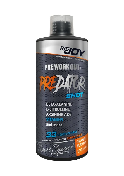 Bigjoy Sports Predator Shot Preworkout Beta-Alanıne L-Cıtrulline Amino Asit Portakal Aroma 1000 ml