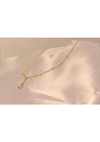 Pearls In Ocean Gold Gerçek Inci Kolye Joy Serisi 132