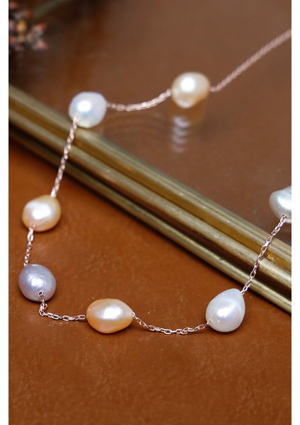 Pearls In Ocean Rose Gerçek Inci Kolye Joy Serisi 203