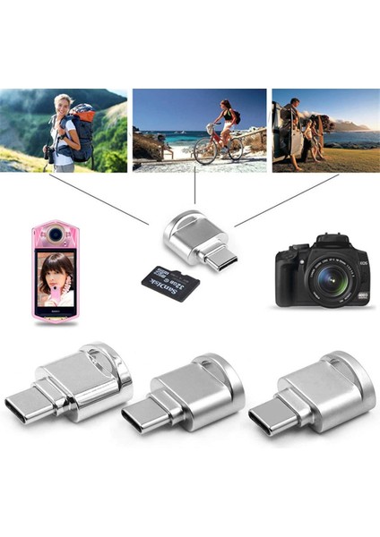 USB Type-C 3.1 To Micro Sd Tf Hafıza Kart Okuyucu Otg Adaptörü 4477