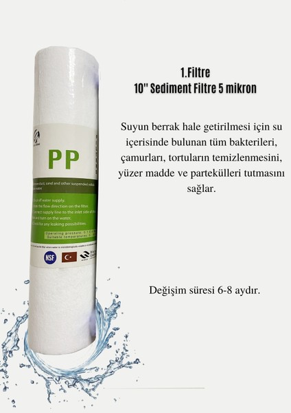Ön Filtre Seti Açık Kasa 3lü Su Arıtma Cihazı Filtresi 10" fiyatları