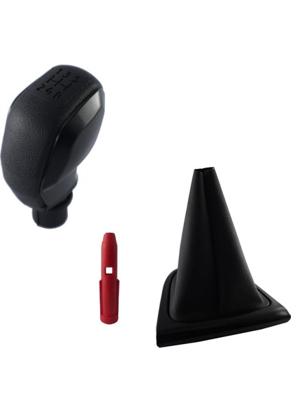 Clio 4 Siyah Spor Vites Topuzu ve Siyah Çerçeve Vites Körüğü