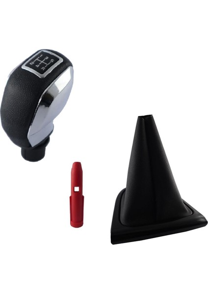 Clio 4 Krom Kapaklıspor Vites Topuzu ve Siyahçerçeve Vites Körüğü