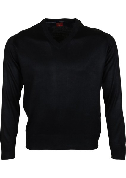 Erkek Yünlü Kazak V Yaka Normal Klasik Kesim Siyah RAR00378 fiyatları