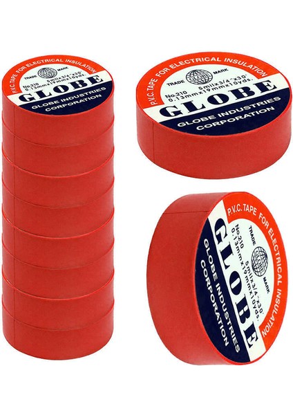 Elektronikucuz - Globe Izole Elektrik Bandı 10'lu (Kırmızı)