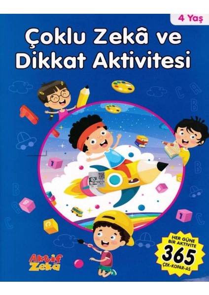 4 Yaş Çoklu Zeka ve Dikkat Aktivitesi - Mavi Kitap