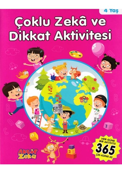 4 Yaş Çoklu Zeka ve Dikkat Aktivitesi - Pembe Kitap