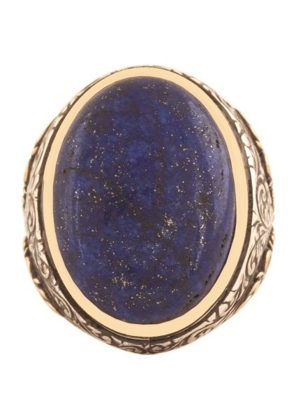 Lapis Lazuli Taşlı Gümüş Erkek Yüzük
