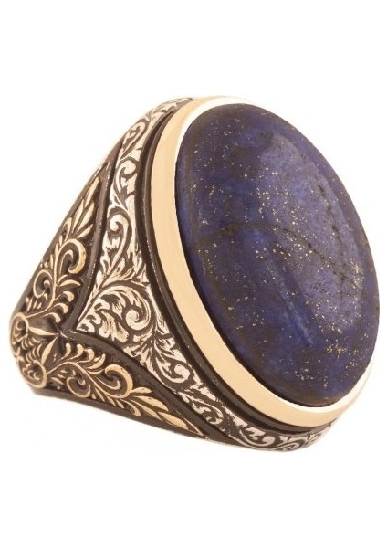 Lapis Lazuli Taşlı Gümüş Erkek Yüzük