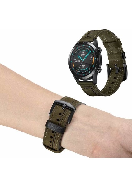 Honor Magic Watch 2 42 mm Uyumlu Deri Kordon Spor Dikişli Deri Kayış fırsatları