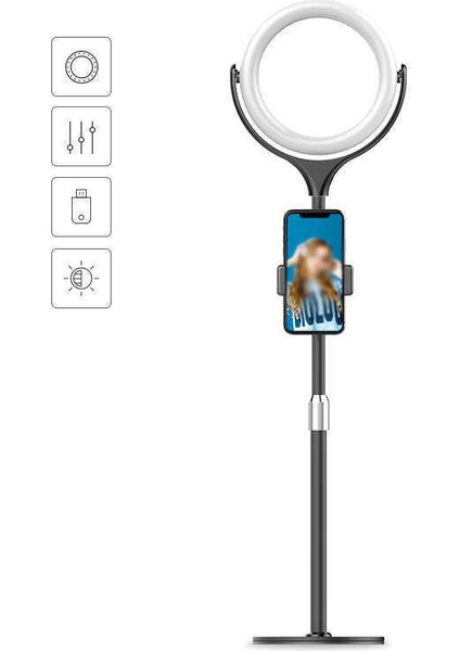 F-537 30 cm Işıklı Telefon Tutucu Ring Light