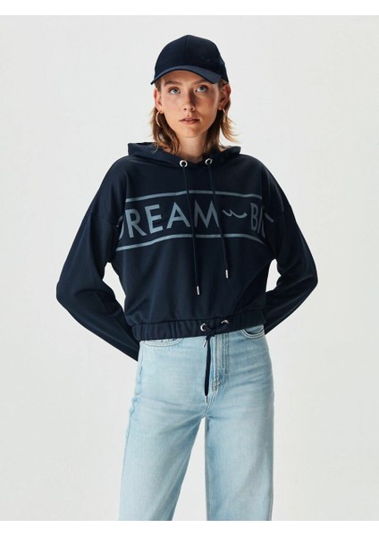 KadınKapüşonlu Lacivert Sweatshırt fiyatları