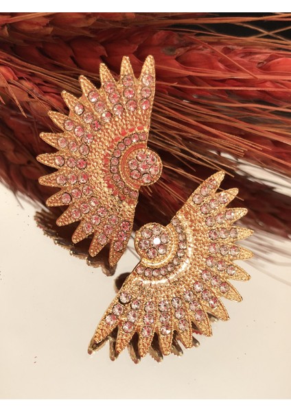 Nf s Butik Zirkon Taşlı Metal Güneş Küpe - Gold fiyatları