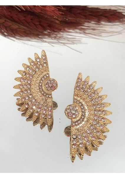 Nf s Butik Zirkon Taşlı Metal Güneş Küpe - Gold modelleri