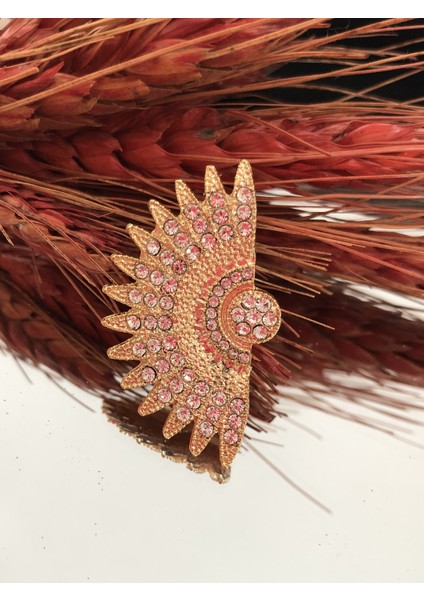 Nf s Butik Zirkon Taşlı Metal Güneş Küpe - Gold fırsatları